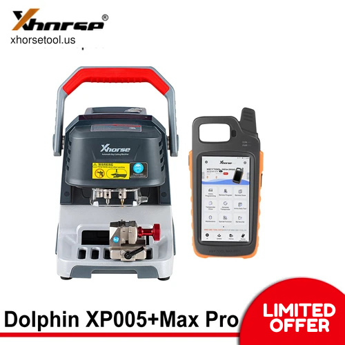 Xhorse Dolphin XP005 Key Cutting Machine with M5 Clamp plus VVDI Key Tool Max Pro As a Screen