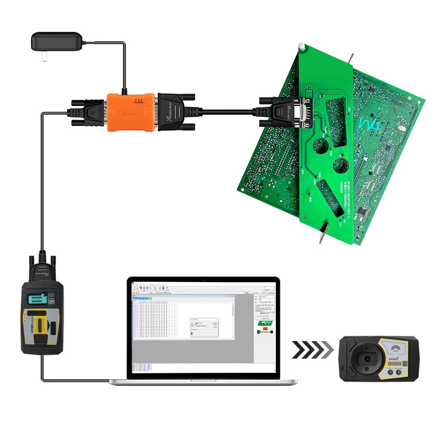 Xhorse BCM2 Audi Solder-Free Adapters For Key Tool PLUS/VVDI Prog/VVDI2/Multi Prog - Adapter and connection details