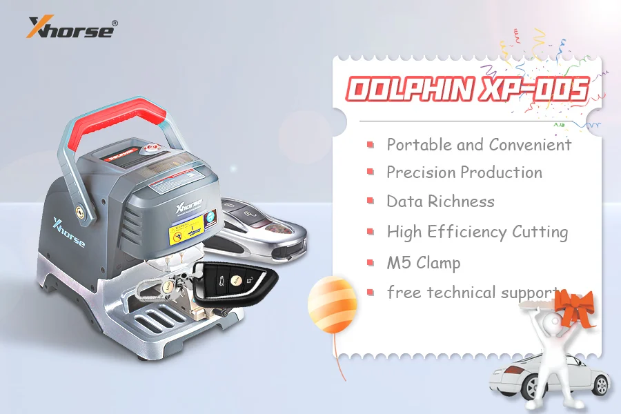 Xhorse Dolphin XP-005 XP005 Key Cutting Machine with M5 Clamp for All Key Lost With Battery Version - Product feature detail 1