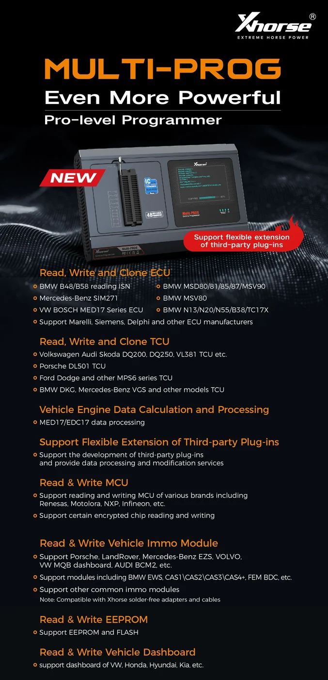 Xhorse Multi-Prog Programmer Update of VVDI Prog with Free MQB48 License - Product feature detail 1