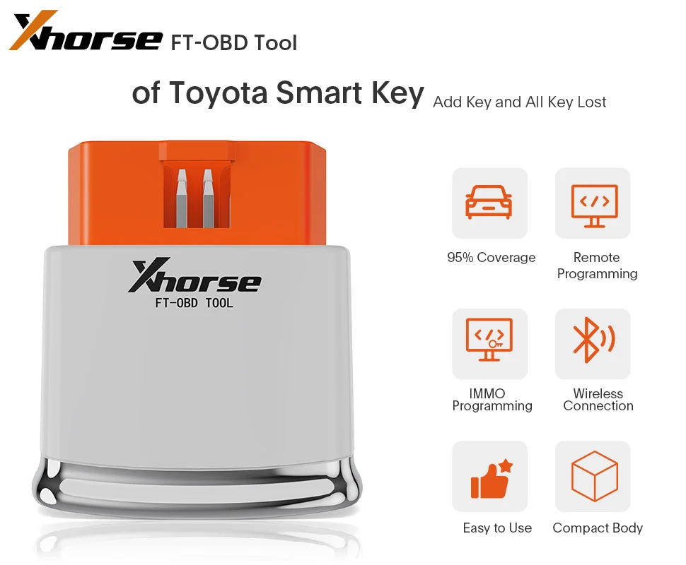 Xhorse Toyota MINI OBD TOOL FT-OBD Work with VVDI Key Tool MAX/Xhorse App - Product feature detail 1