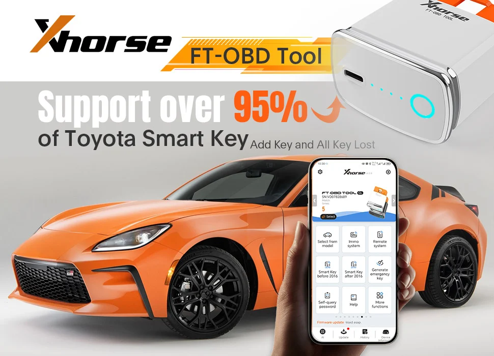 Xhorse Toyota MINI OBD TOOL FT-OBD Work with VVDI Key Tool MAX/Xhorse App - Product feature detail 2
