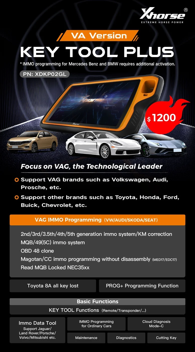 Xhorse VVDI Key Tool Plus Pad VA Version Specific for VAG Car Models with MQB48 License - Product feature detail 1