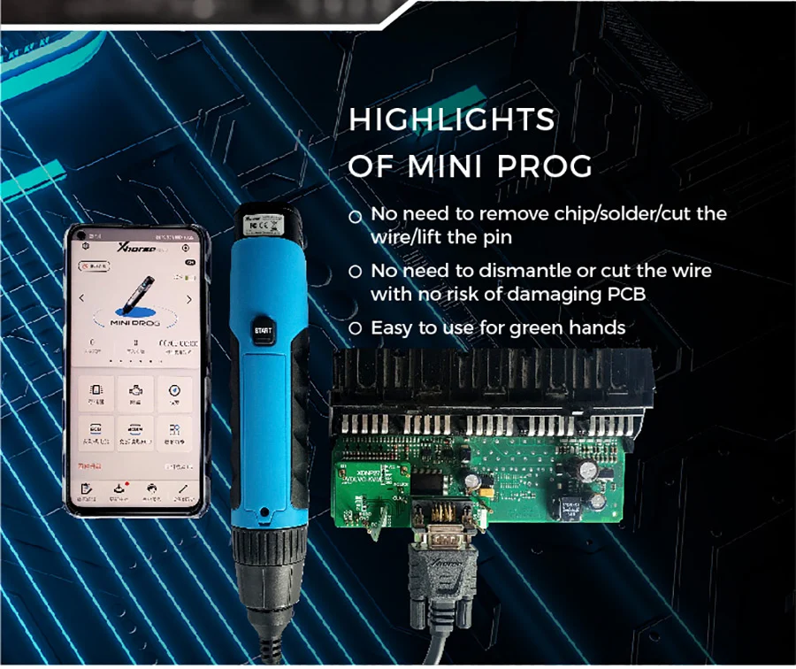 Xhorse VVDI MINI Prog Powerful Chip Programmer Work on Xhorse APP - Status indicator lighting