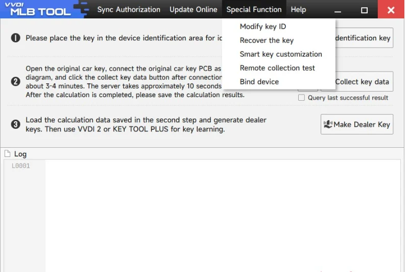 Xhorse VVDI MLB Tool for VW Audi Key Adapter work with VVDI2/VVDI Key Tool Plus - Software interface and supported data