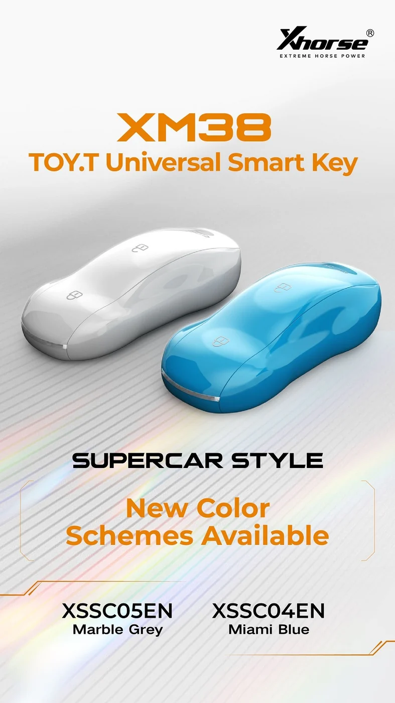 XHORSE XSSC04EN XM38 TOY.T Univesal Smart Key Supercar Style Miami Blue Color 5pcs/lot - Product feature detail 1