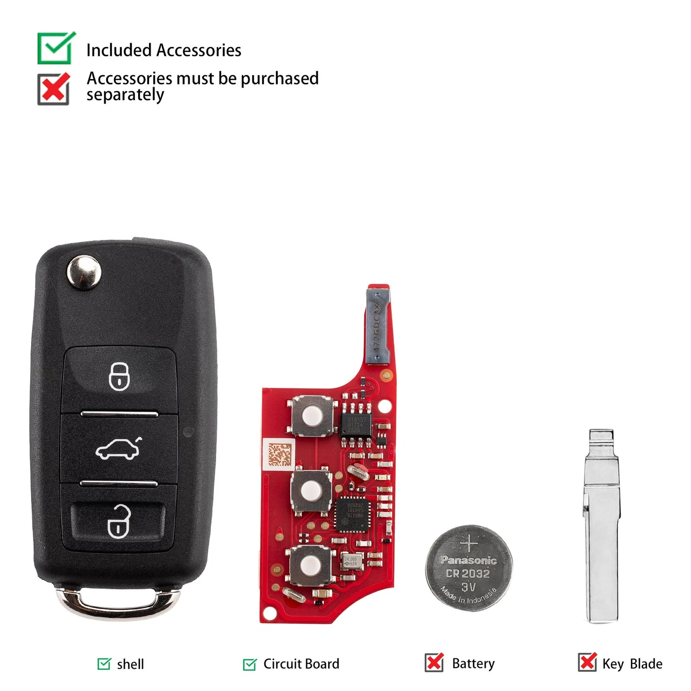 Xhorse XEB520EN 2ndGeneration B5 Remote Key with XT57B Super Chip 3 Buttons 5pcs/lot 2