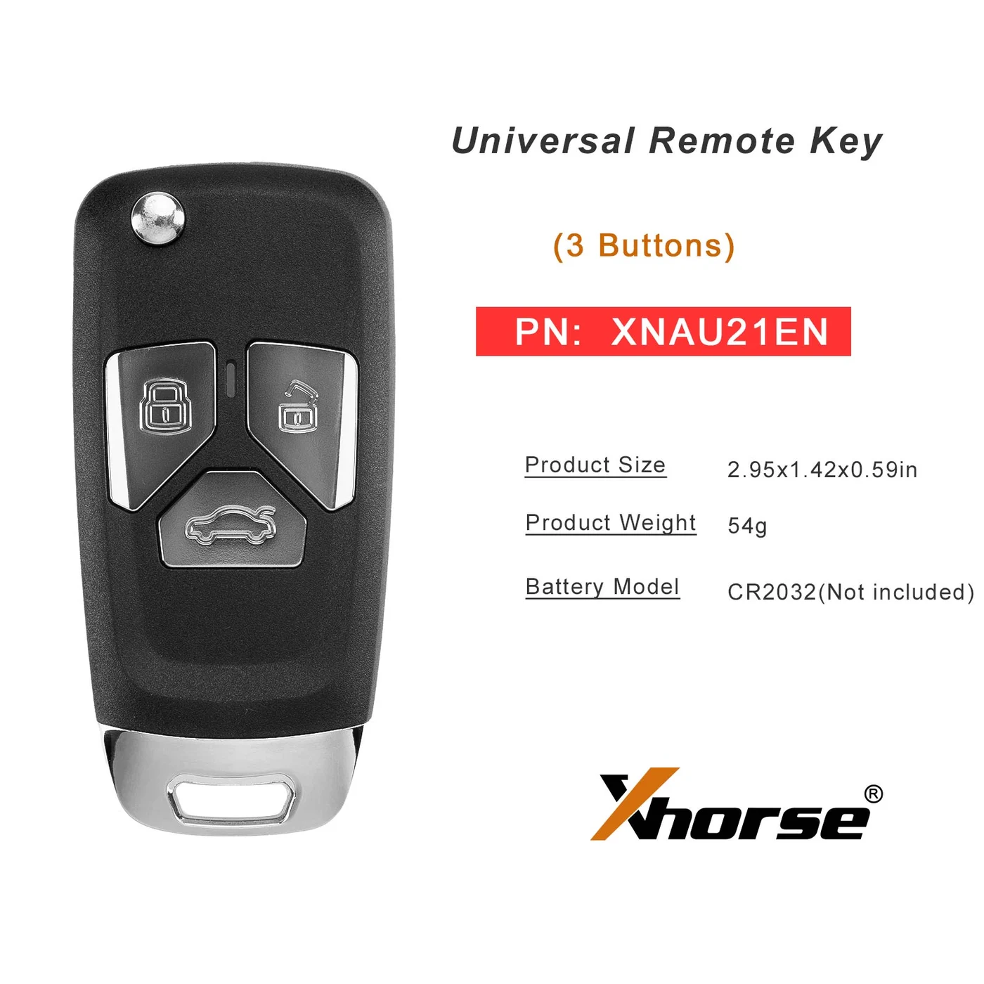 XHORSE XNAU21EN 2ndGeneration Wireless Remote Key Remote Key Audi Flip 3/4 Buttons English 5pcs/lot 6