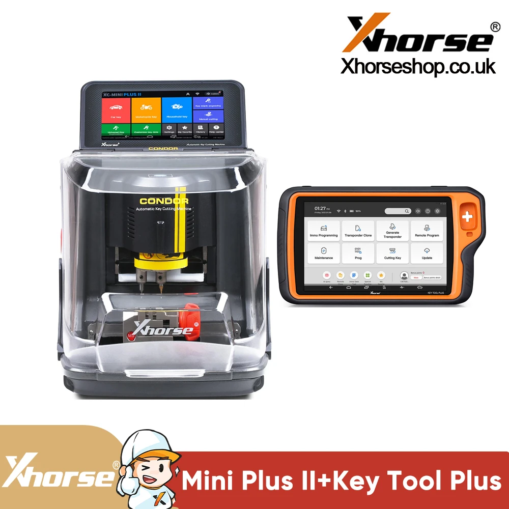 Xhorse Condor XC-Mini Plus II Key Cutting Machine and VVDI Key Tool Plus One BGA Token Free Everyday 7