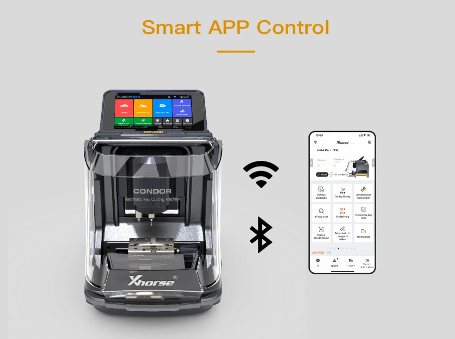 Xhorse Condor XC-MINI Plus II Key Cutting Machine Support Car/Motorbike/House Keys With M3 and M5 Clamps feature detail 9