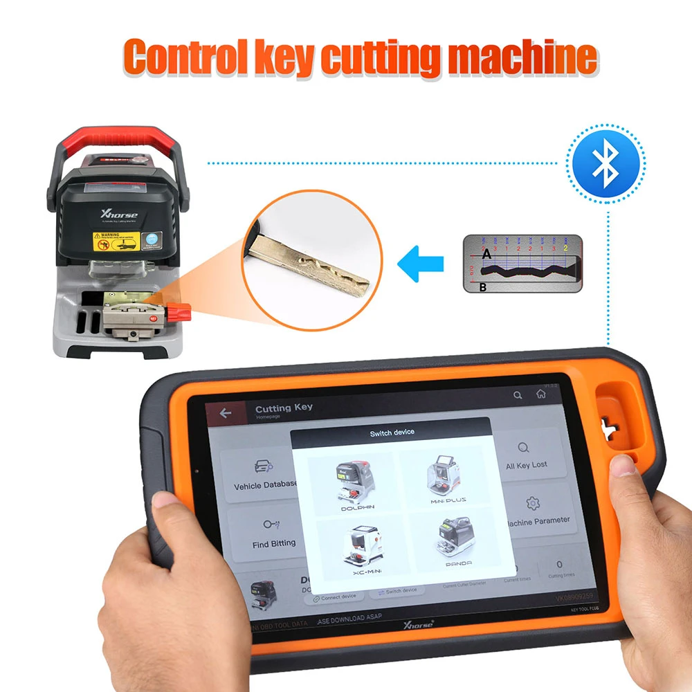 Xhorse Dolphin II XP-005L Key Cutting Machine and VVDI Key Tool Plus One BGA Token Free Everyday 9