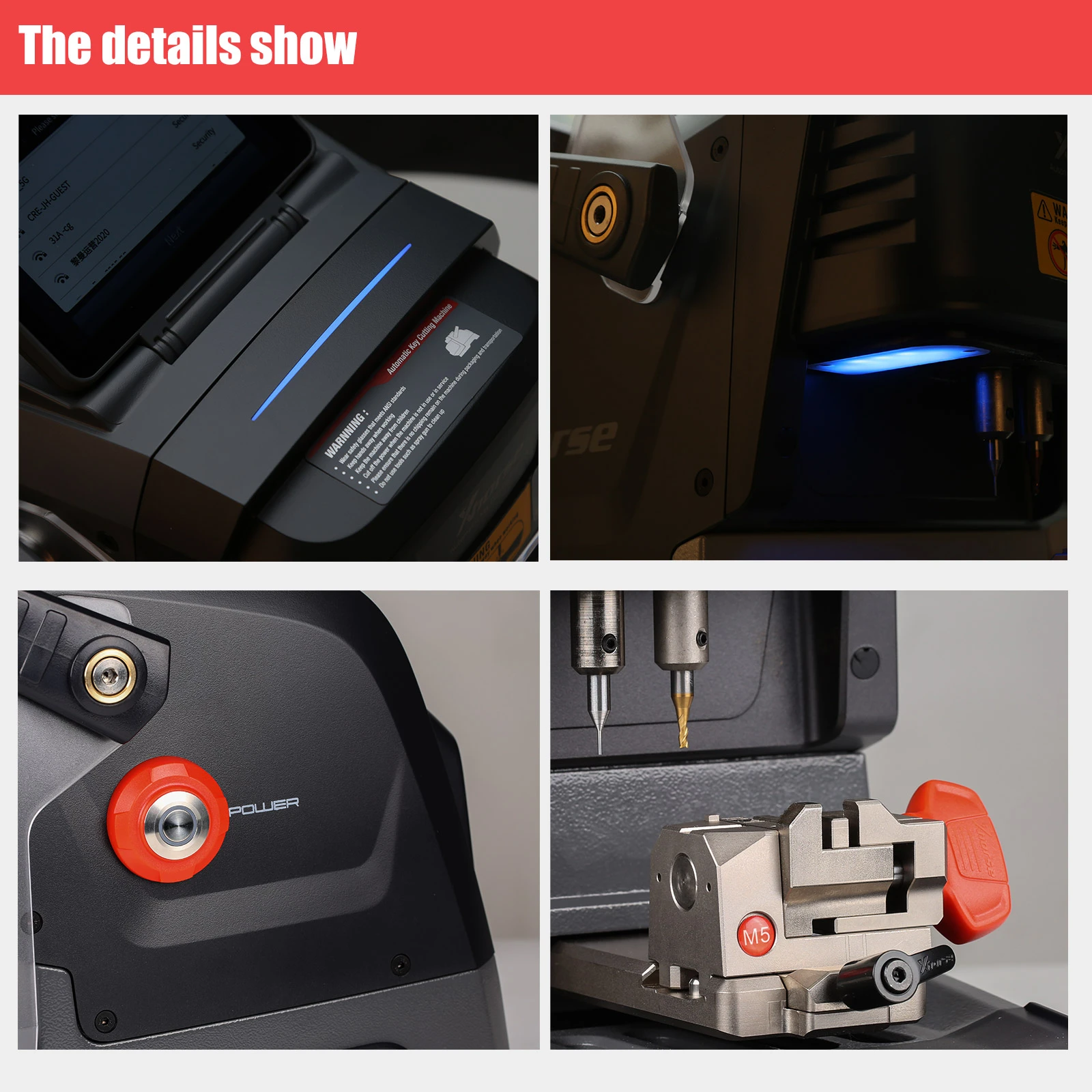 Xhorse Dolphin II XP-005L XP005L Key Cutting Machine for All Key Lost HD Screen with M5 Clamp 12