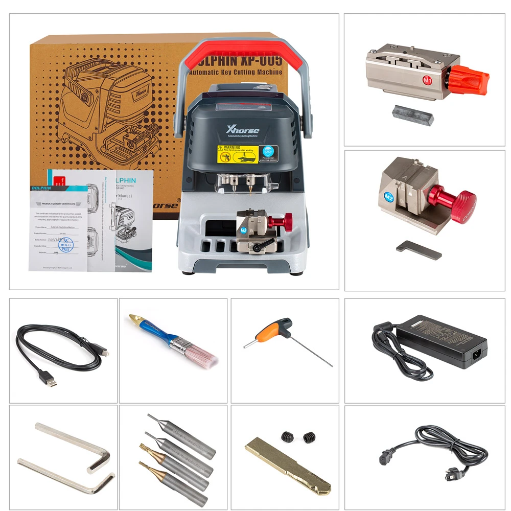 Xhorse Dolphin XP005 Key Cutting Machine with M5 Clamp plus VVDI Key Tool Max Pro As a Screen 5