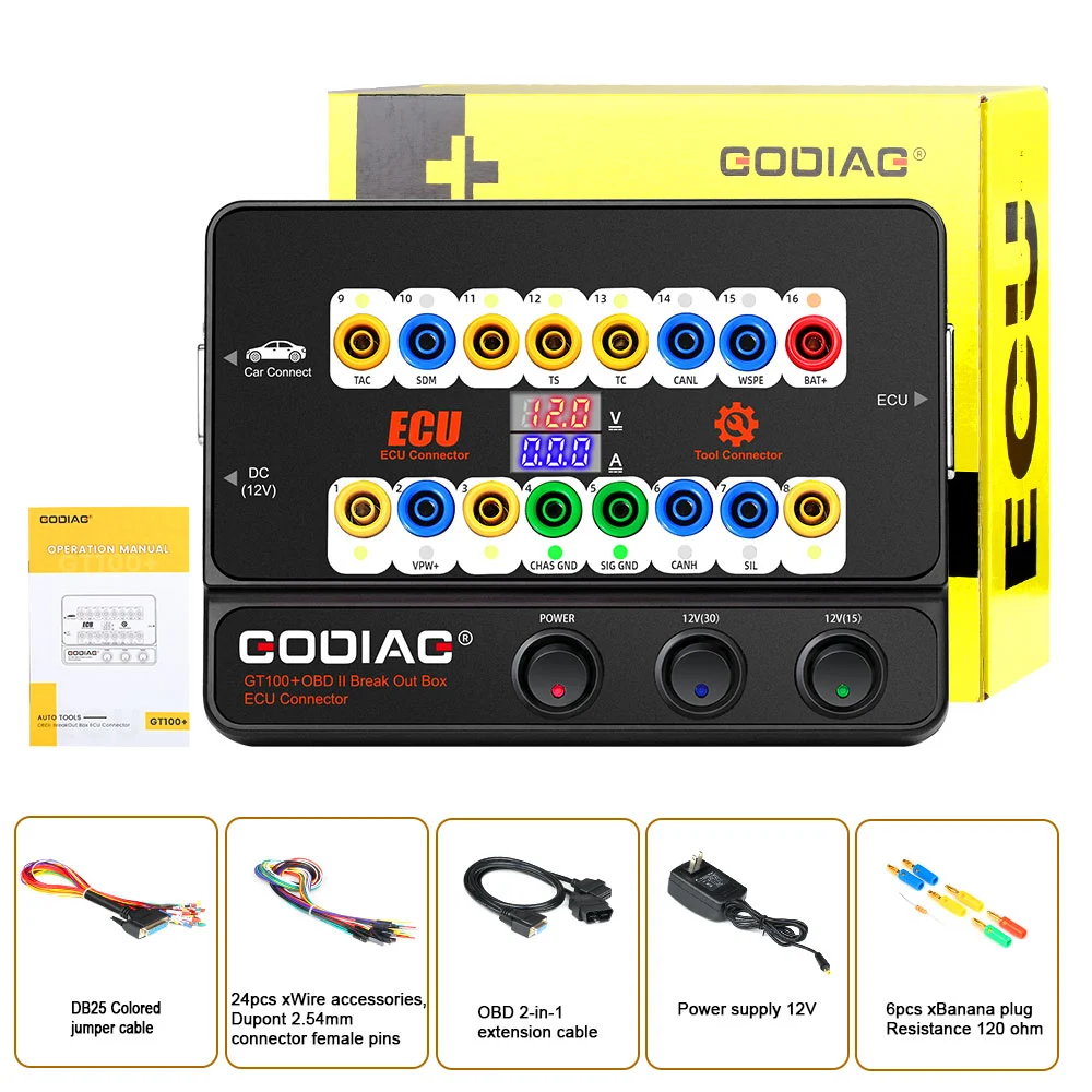 GODIAG GT100+ GT100 Pro Breakout Box Adds Electronic Current Display and CAN BUS Work With VVDI2