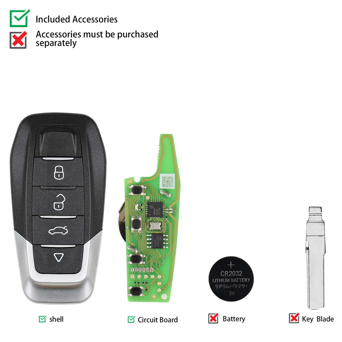 Xhorse XKFEF6EN Wire Remote Key Ferrari 4 Buttons Bright Black English 5pcs/lot