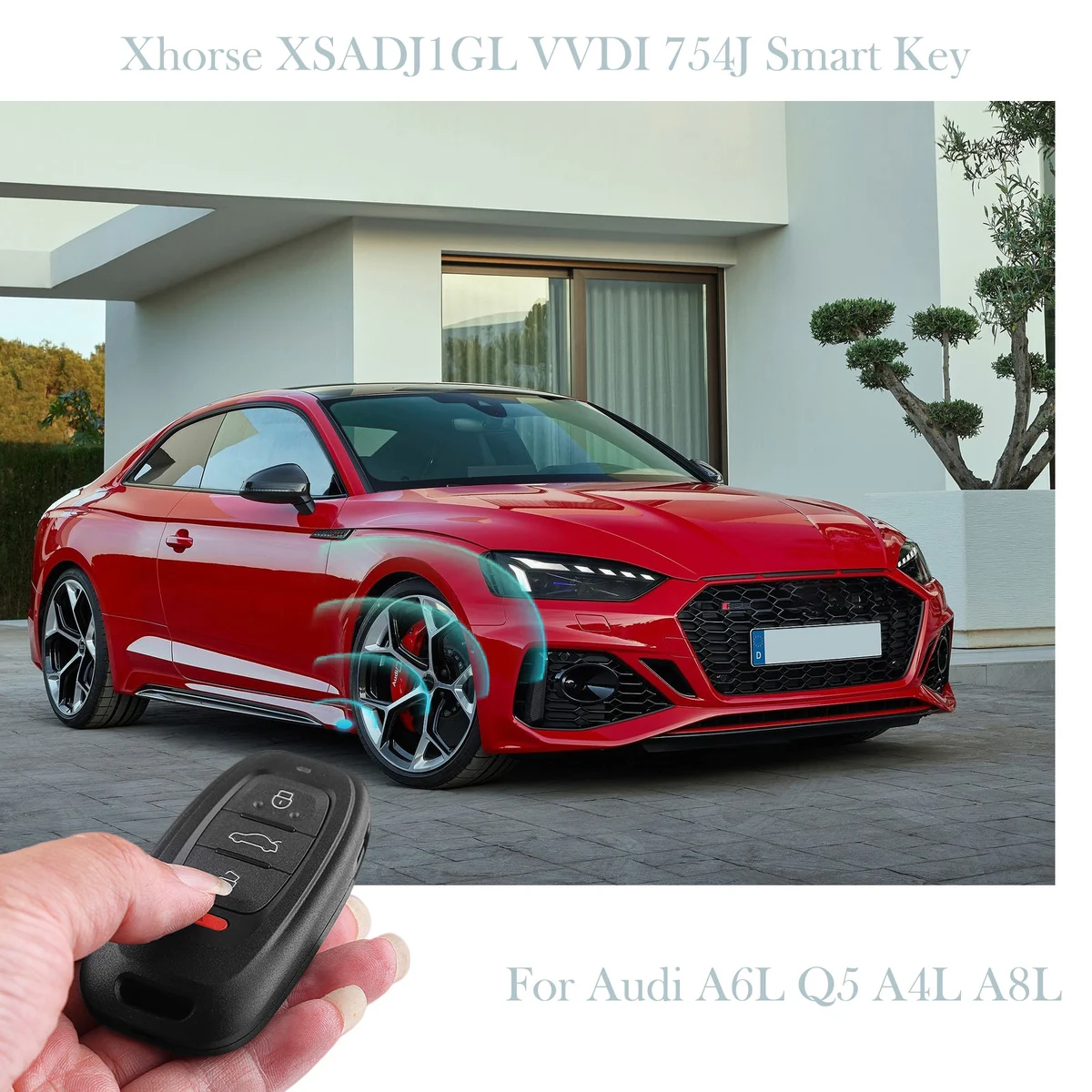 Xhorse XSADJ1GL VVDI 754J Smart Key for Audi A6L/Q5/A4L/A8L support 315mhz/433mhz/868mhz