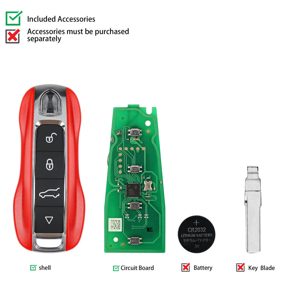 Xhorse XSPS01EN Smart Remote Key XM38 Porsche 4 Buttons Key English 5pcs/lot