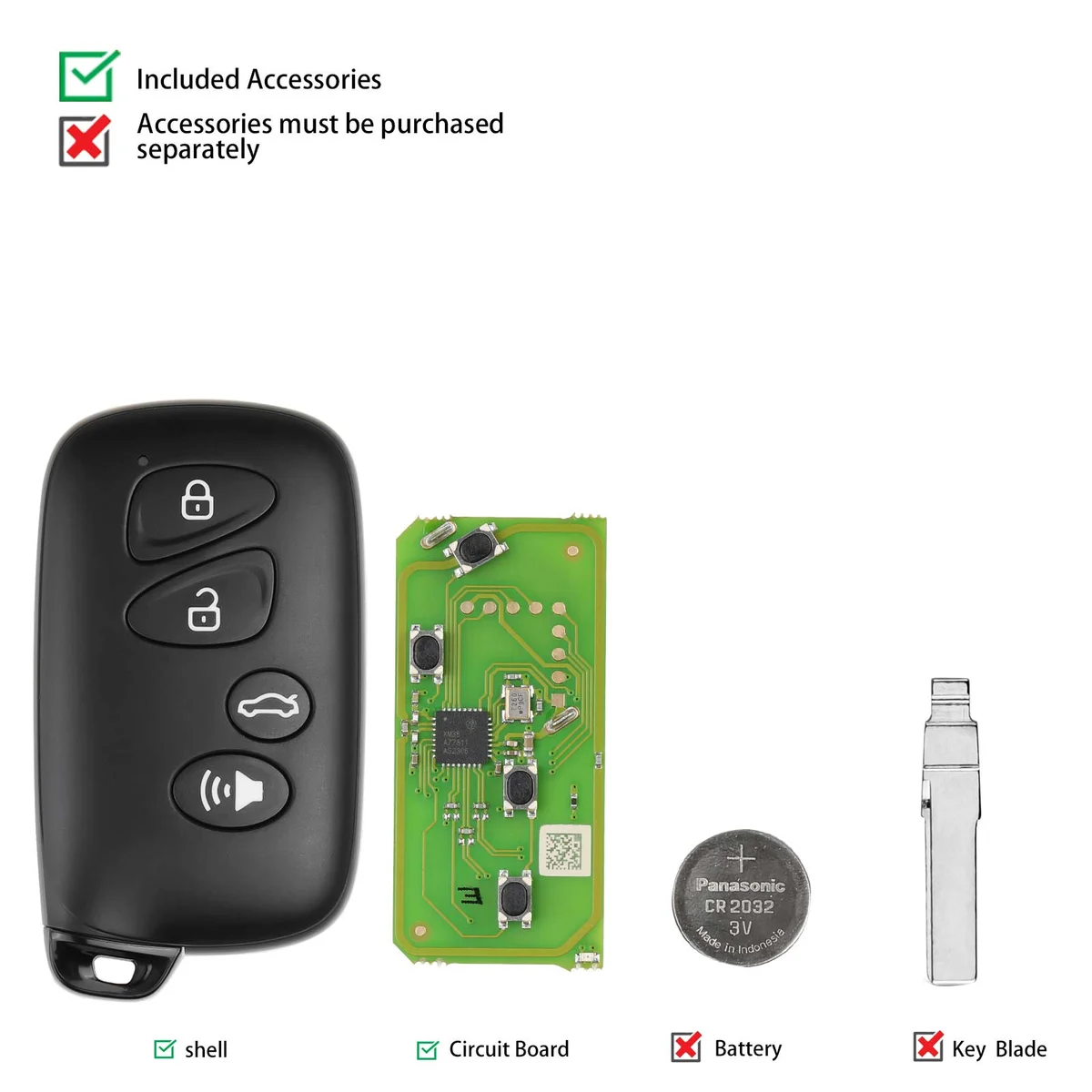 XHORSE XSTO03EN XM38 series TOY.T 4 Buttons Universal Smart key