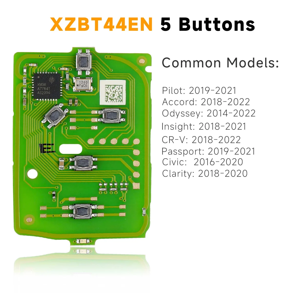 Xhorse XZBT44EN Remote Key Honda 5 Buttons PCB For Pilot/Accord/Odyssey/Insight/CR-V/Passport/Civic/Clarity English 5pcs/lot